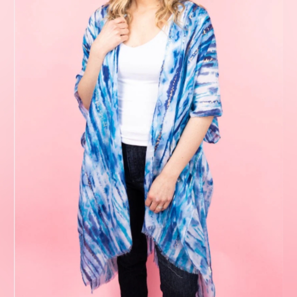 Blue Kimono Beach Cover Up
